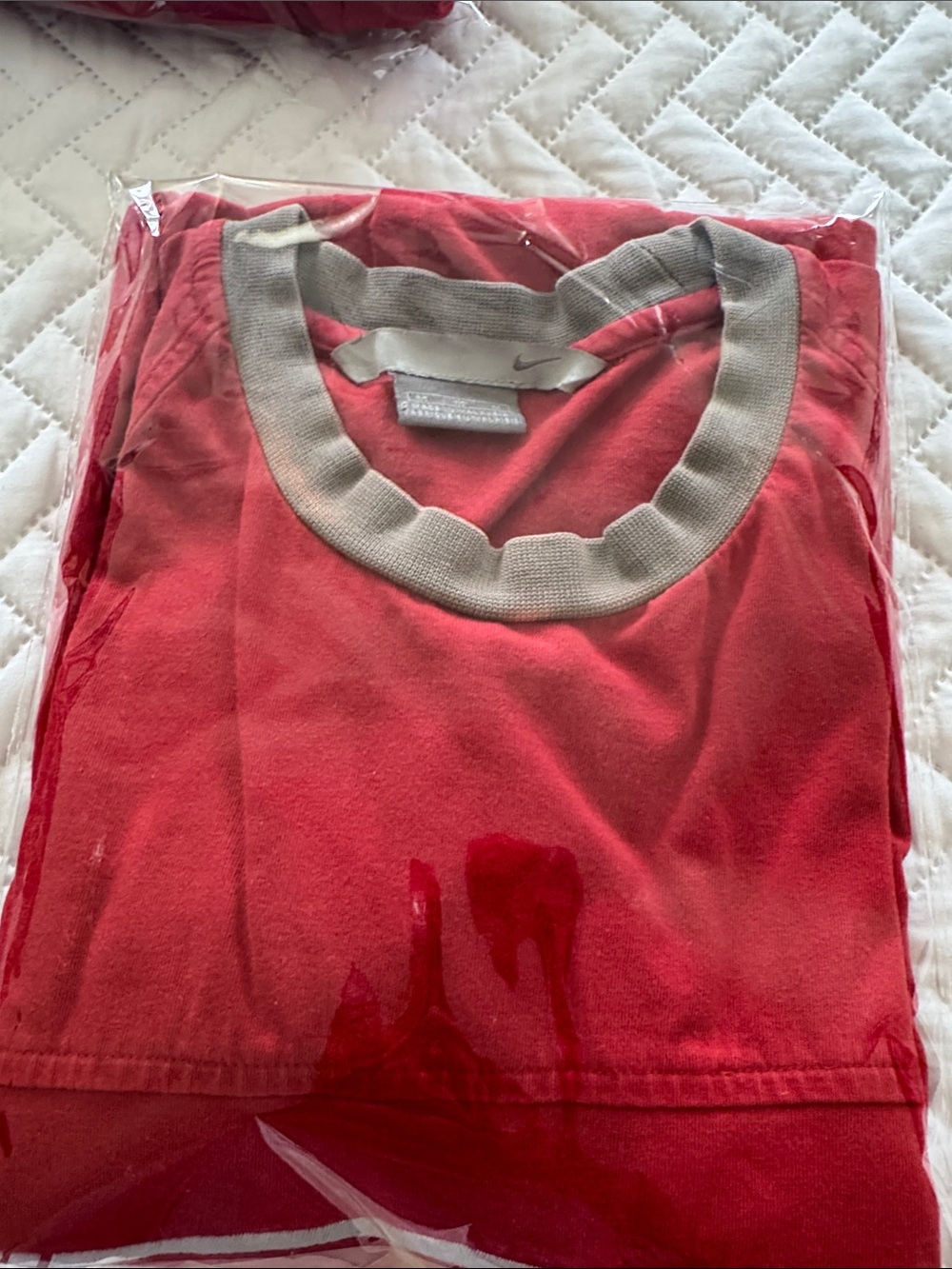 Nike Red Crewneck Sweatshirt with Gray Trim